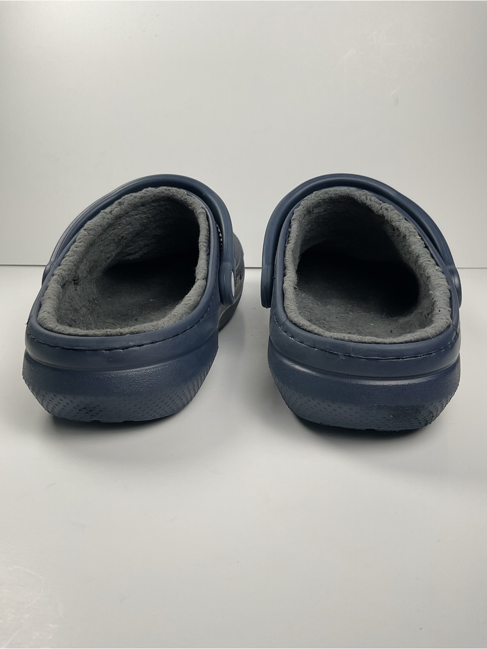 Crocs Classic Lined Clogs Navy Blue Fleece Men’s 9 Women’s 11 Slip On Comfort - Picture 9 of 11